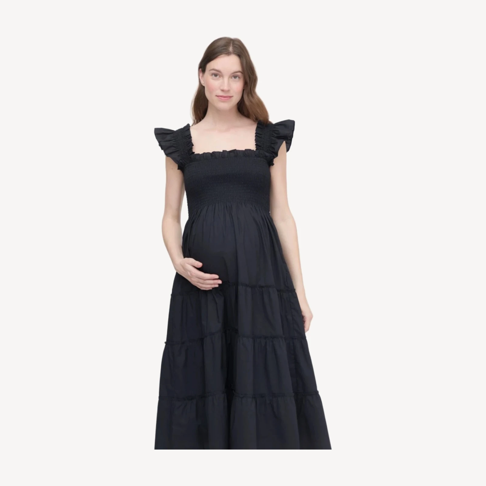 The Maternity Ellie Nap Dress - Black Cotton