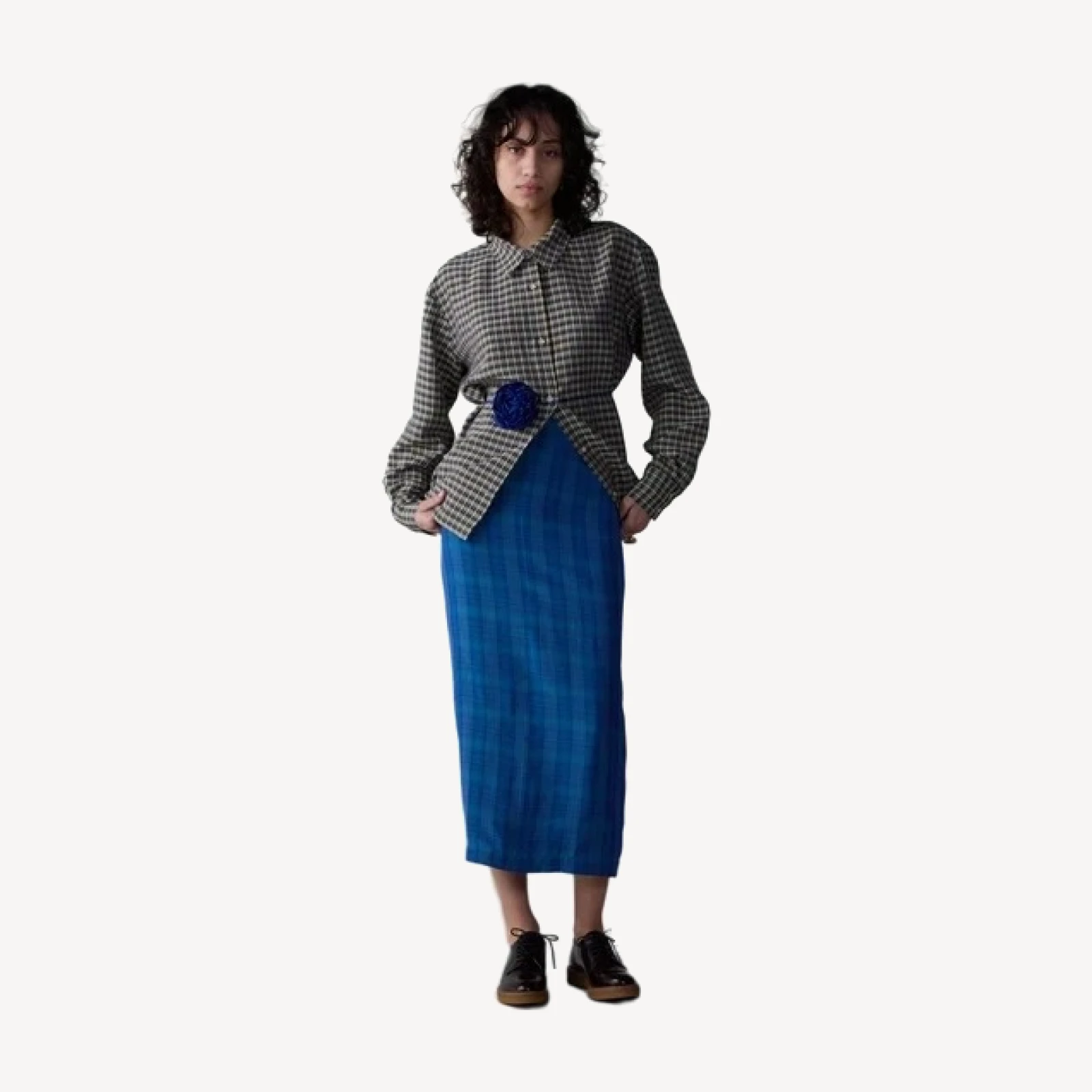LILA SKIRT | TEAL VISCOSE PLAID