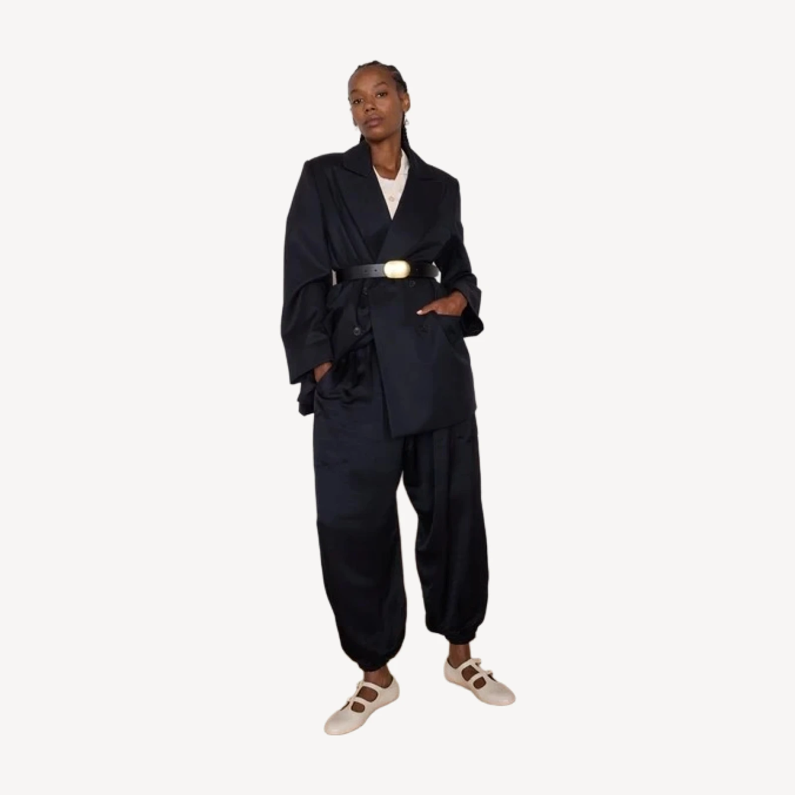 CARY PANT | BLACK SATIN VISCOSE
