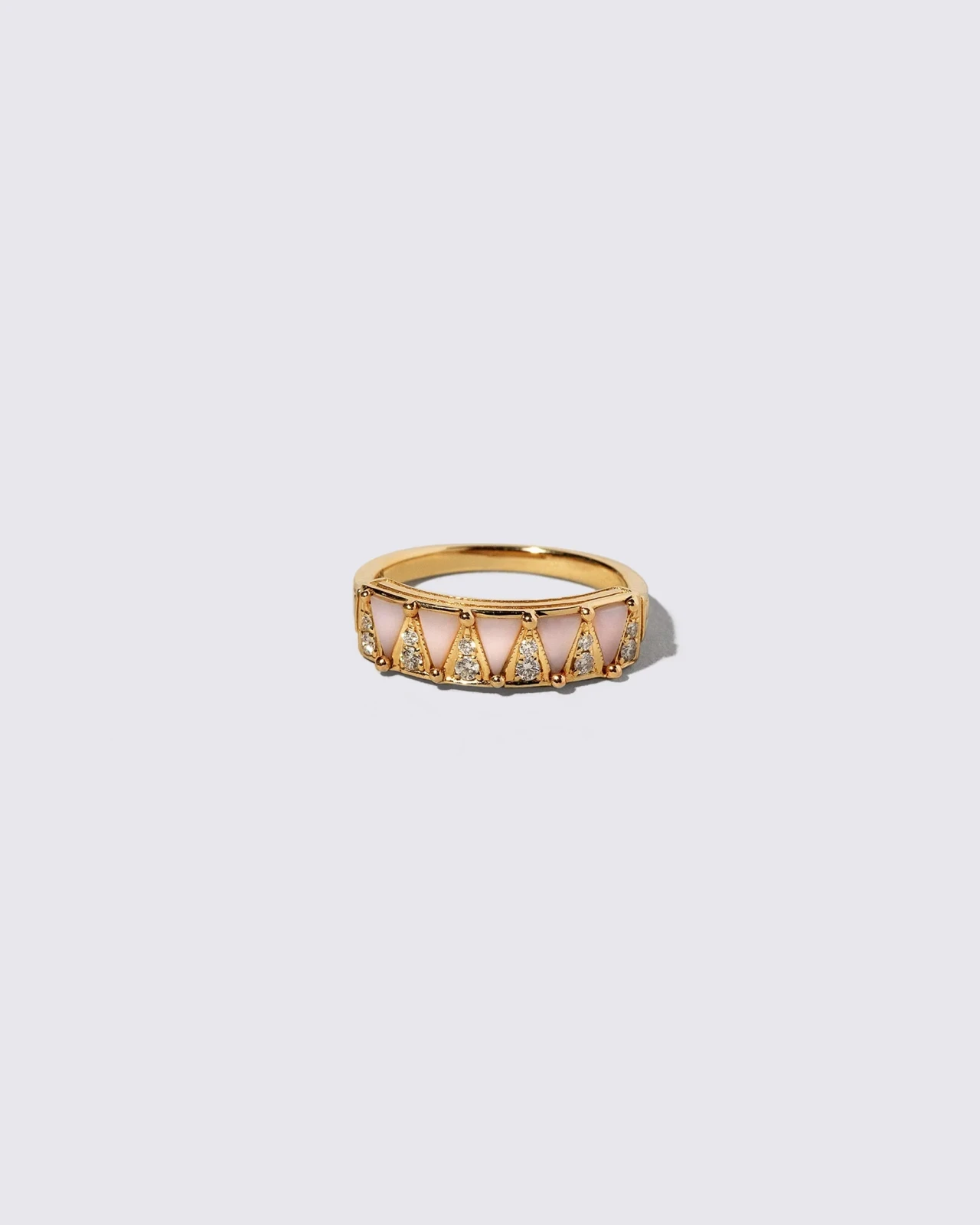 Five Triangle Ring - Pink Opal