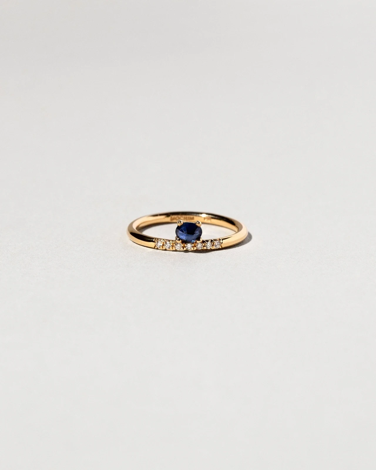 Stacked Ring - Sapphire & White Diamond