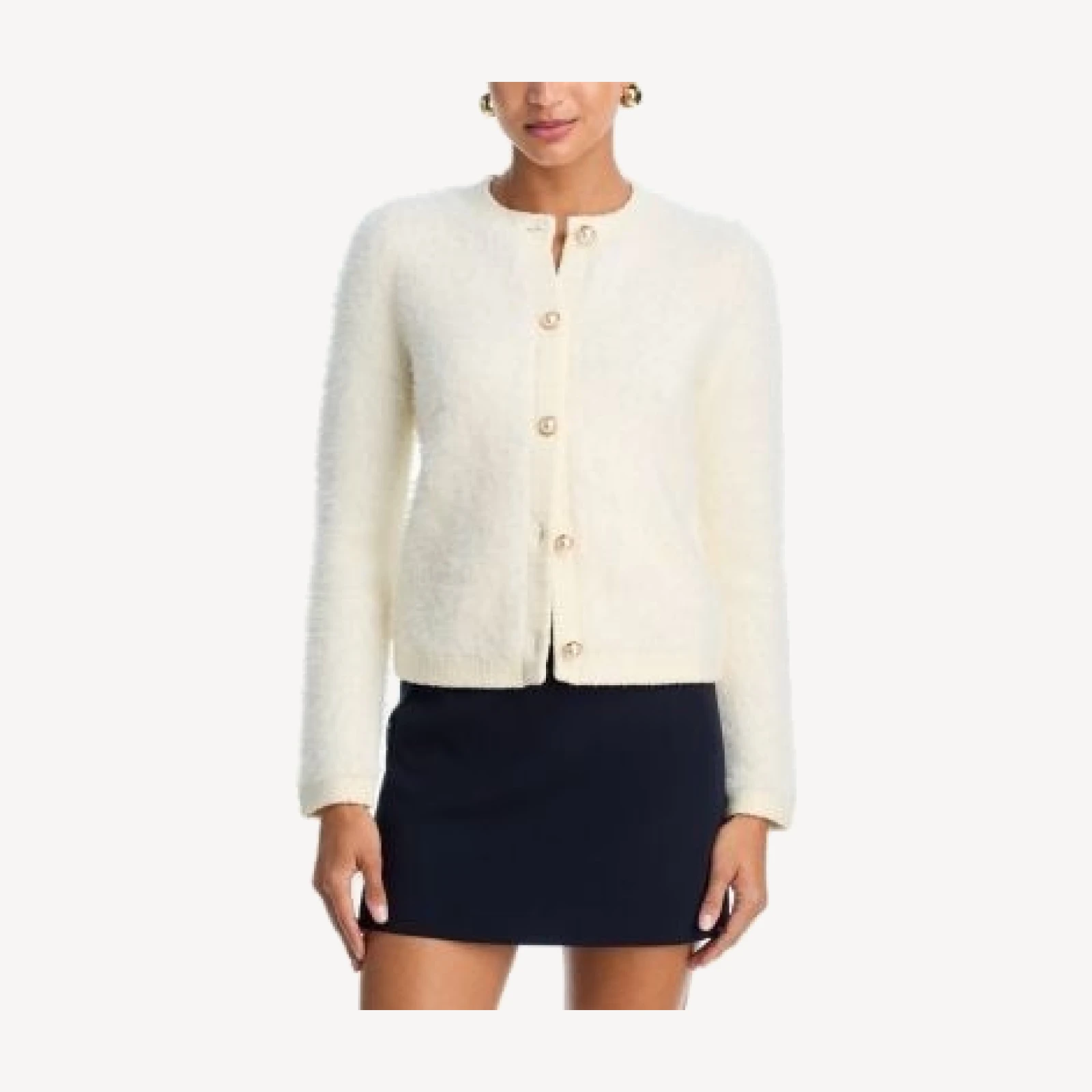 Aqua Brushed Pearl Button Cardigan - Exclusive
