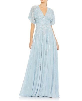 Mac Duggal Embellished V Neck Evening Gown