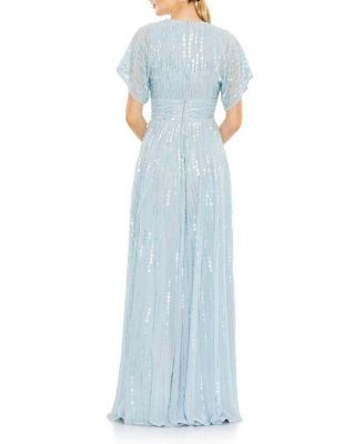 Mac Duggal Embellished V Neck Evening Gown
