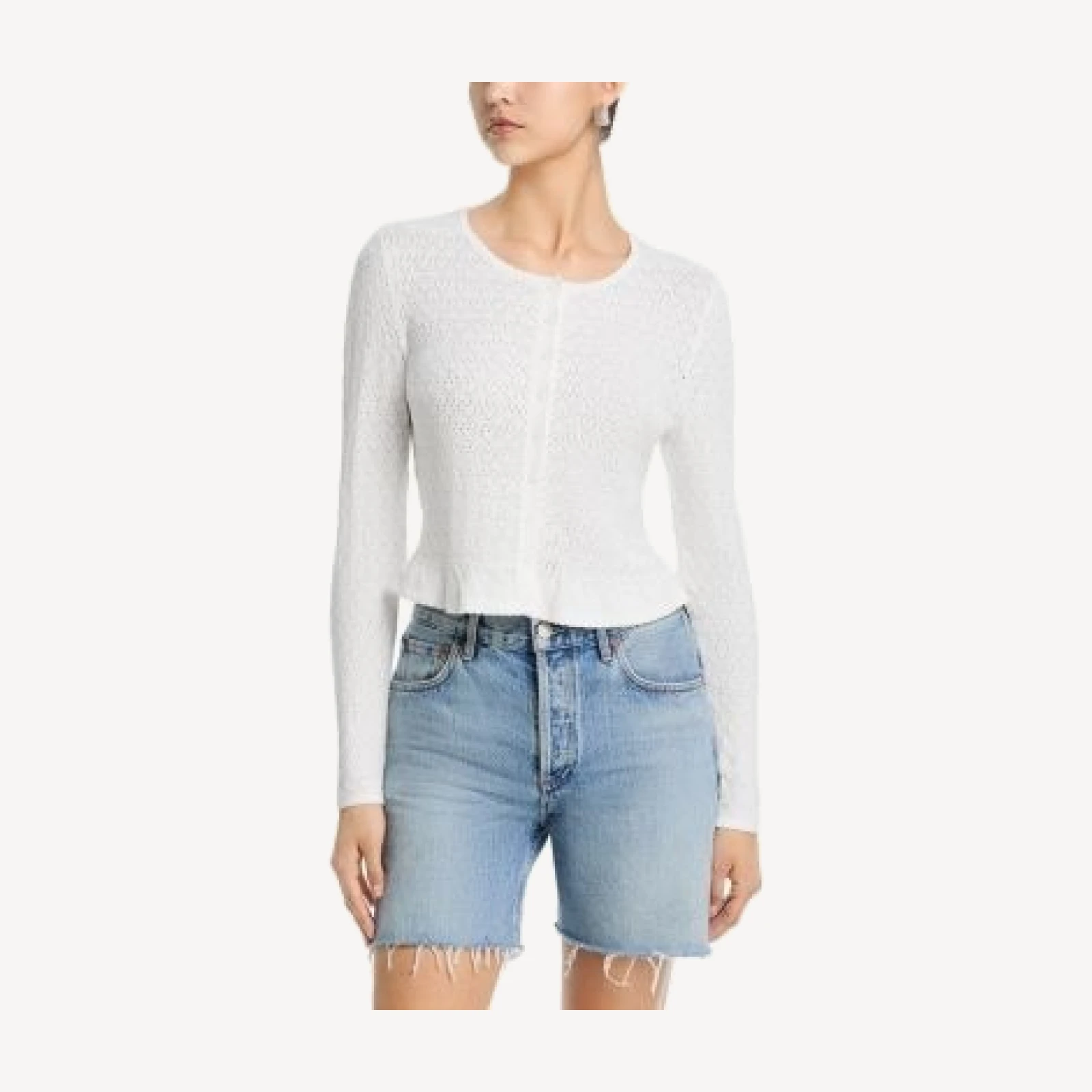 Aqua Pointelle Cardigan Sweater - Exclusive
