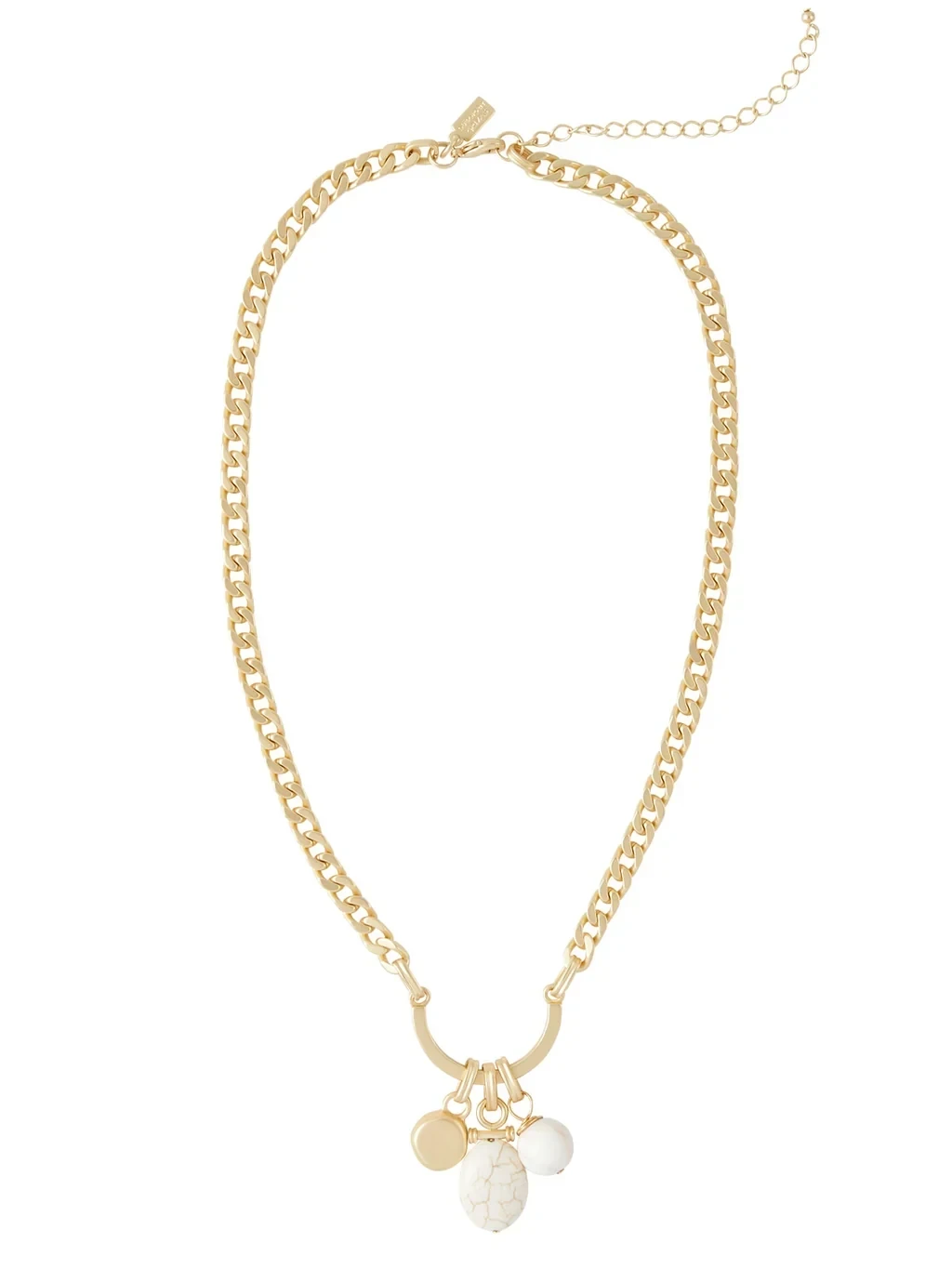 Handmade White Magnesite Pendant Chain Necklace
