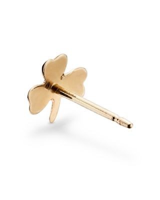 Bloomingdale's Fine Collection Small Clover Stud Earrings in 14K Yellow Gold, photo 3