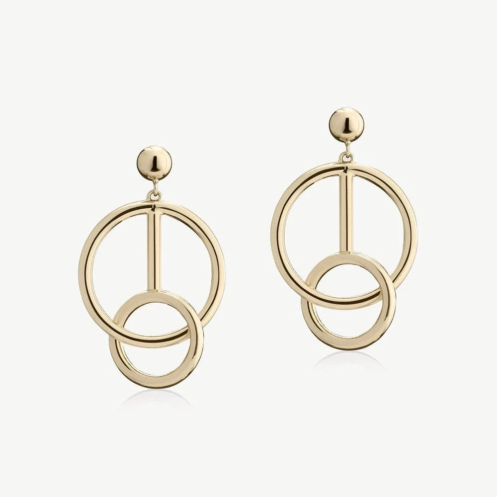 Music Bar Hoop Earrings - 22 Carat Gold Gilded