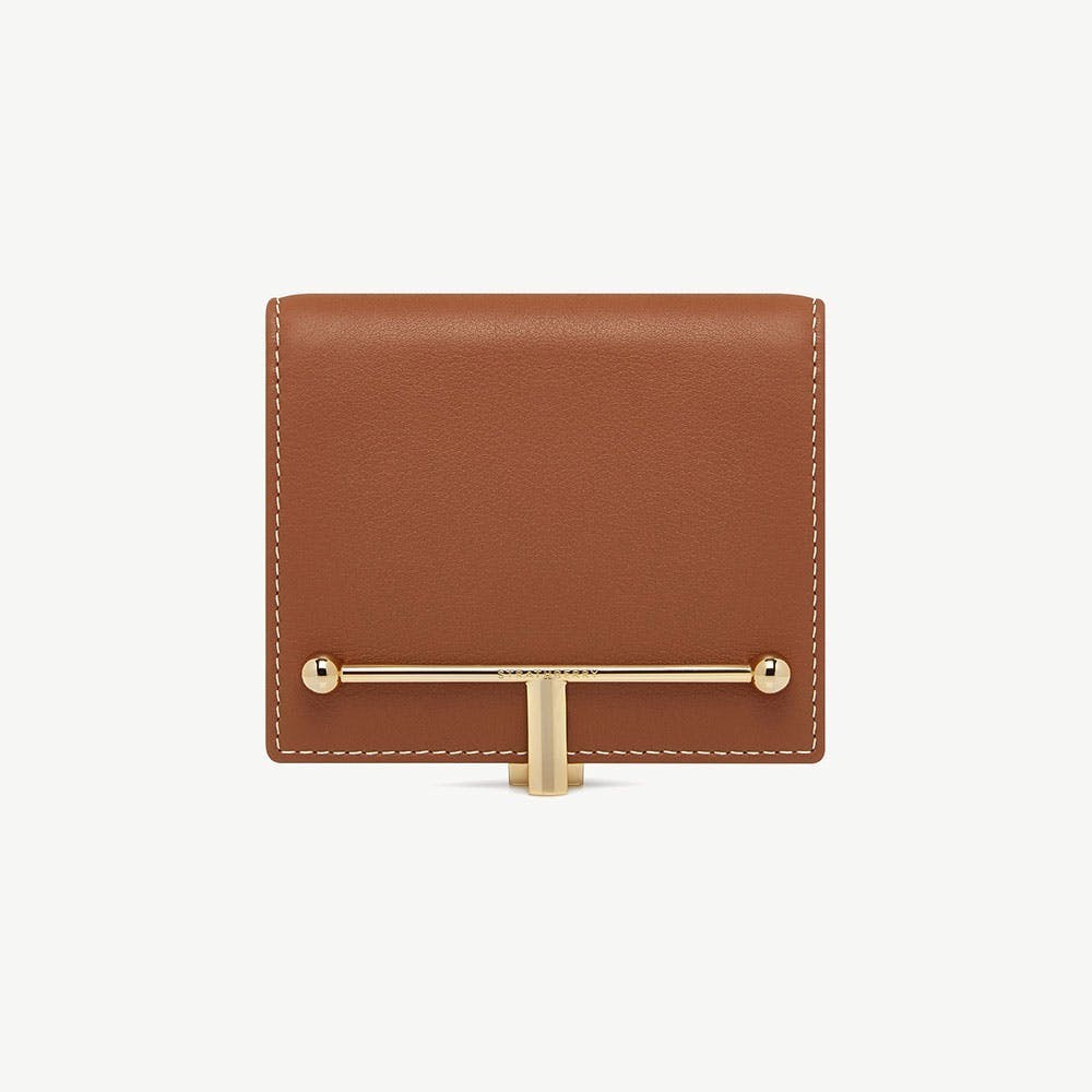 Melville Street Wallet - Chestnut with Vanilla Stitch