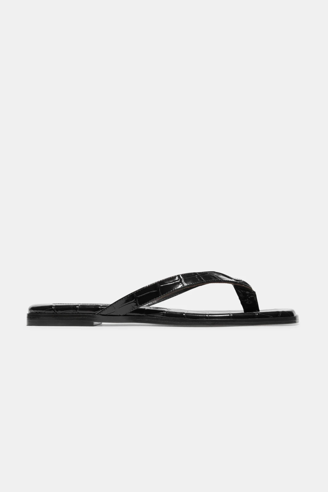 Meta in Black Embossed Croc