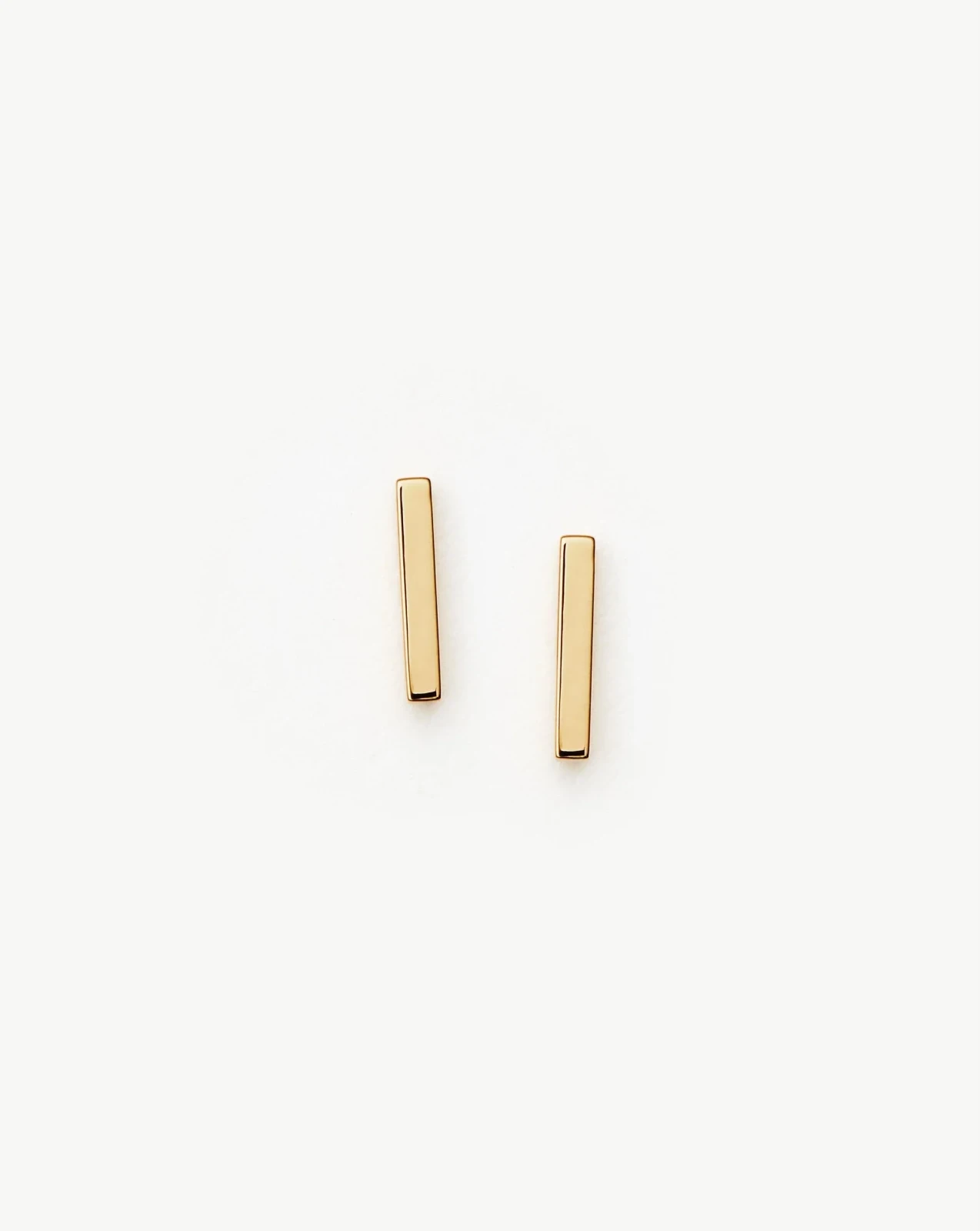 Solid Gold Bar Stud Earrings | 9ct Solid Yellow Gold