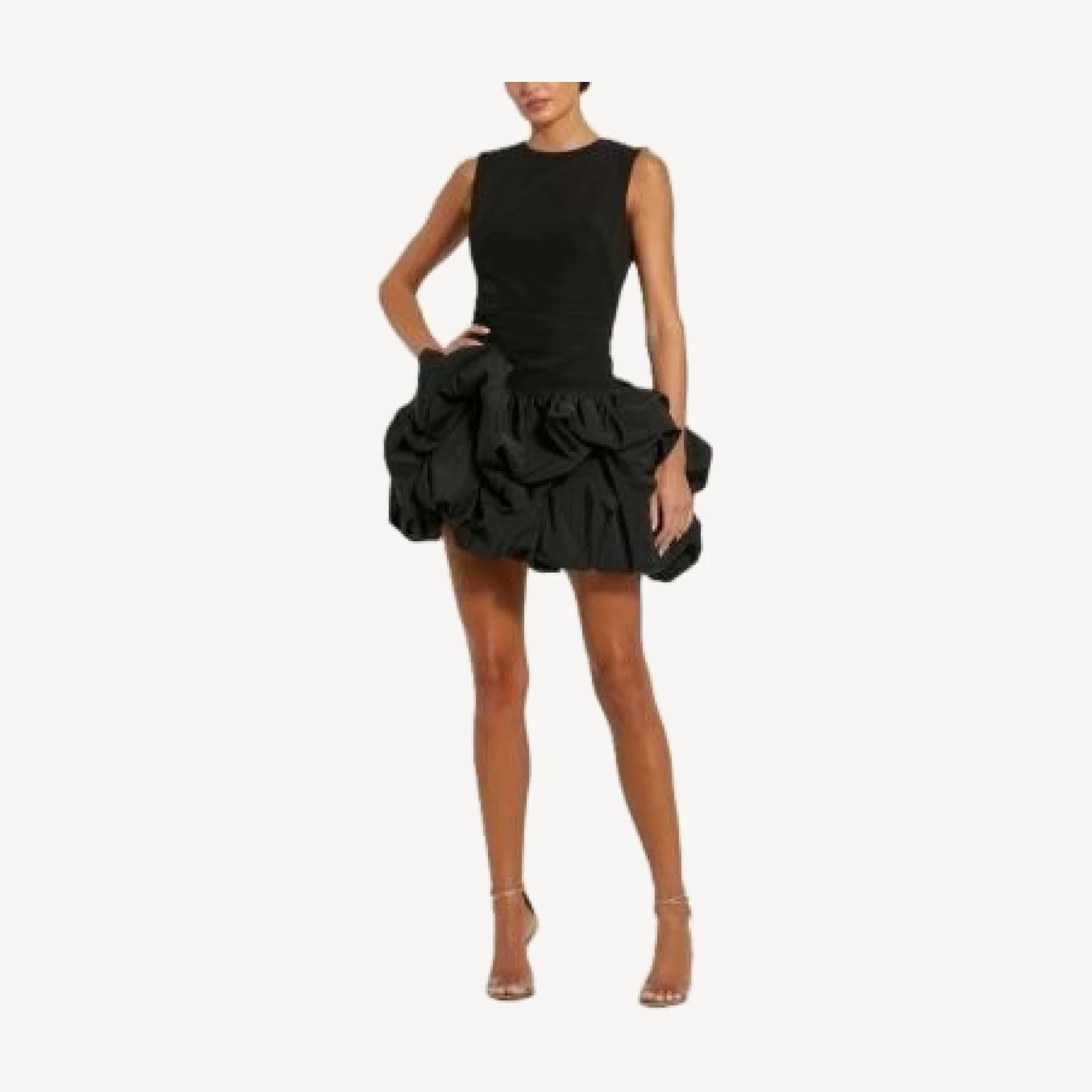 Mac Duggal Sleeveless Crepe Bubble Skirt Mini Dress
