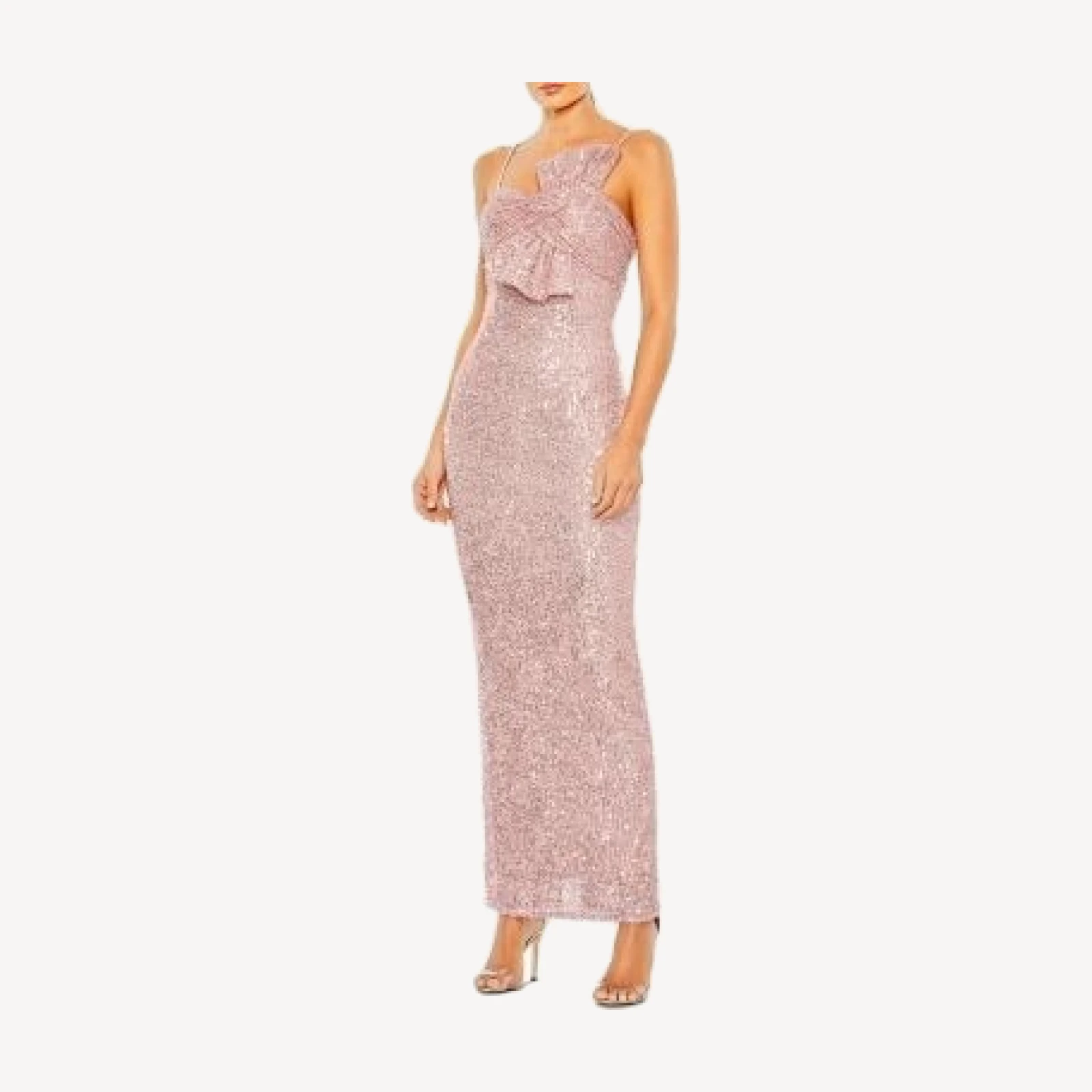 Mac Duggal Sequined Twist Front Column Gown