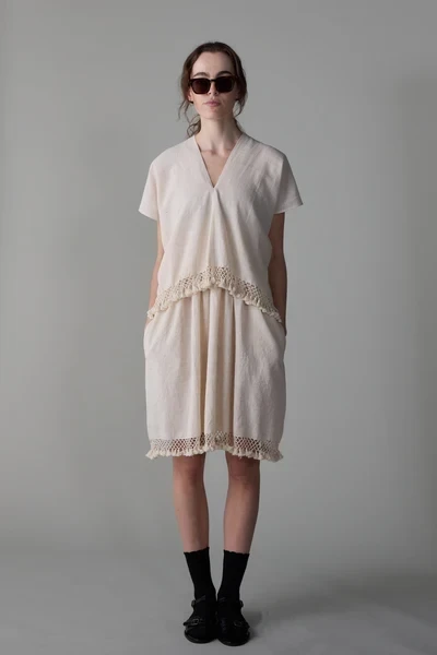 KAMIA DRESS | FRINGE COTTON KHADI