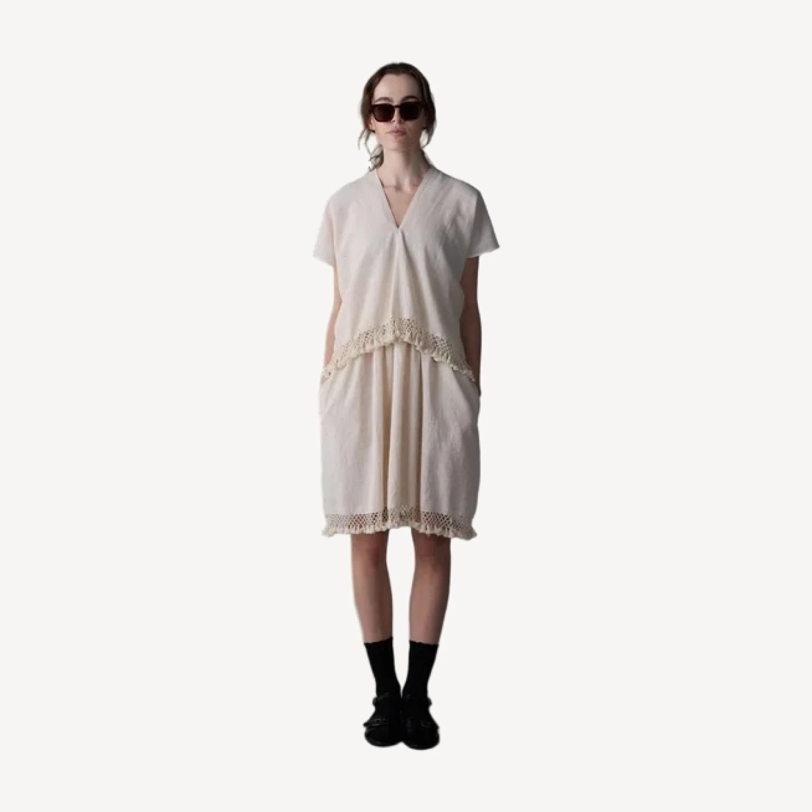 KAMIA DRESS | FRINGE COTTON KHADI