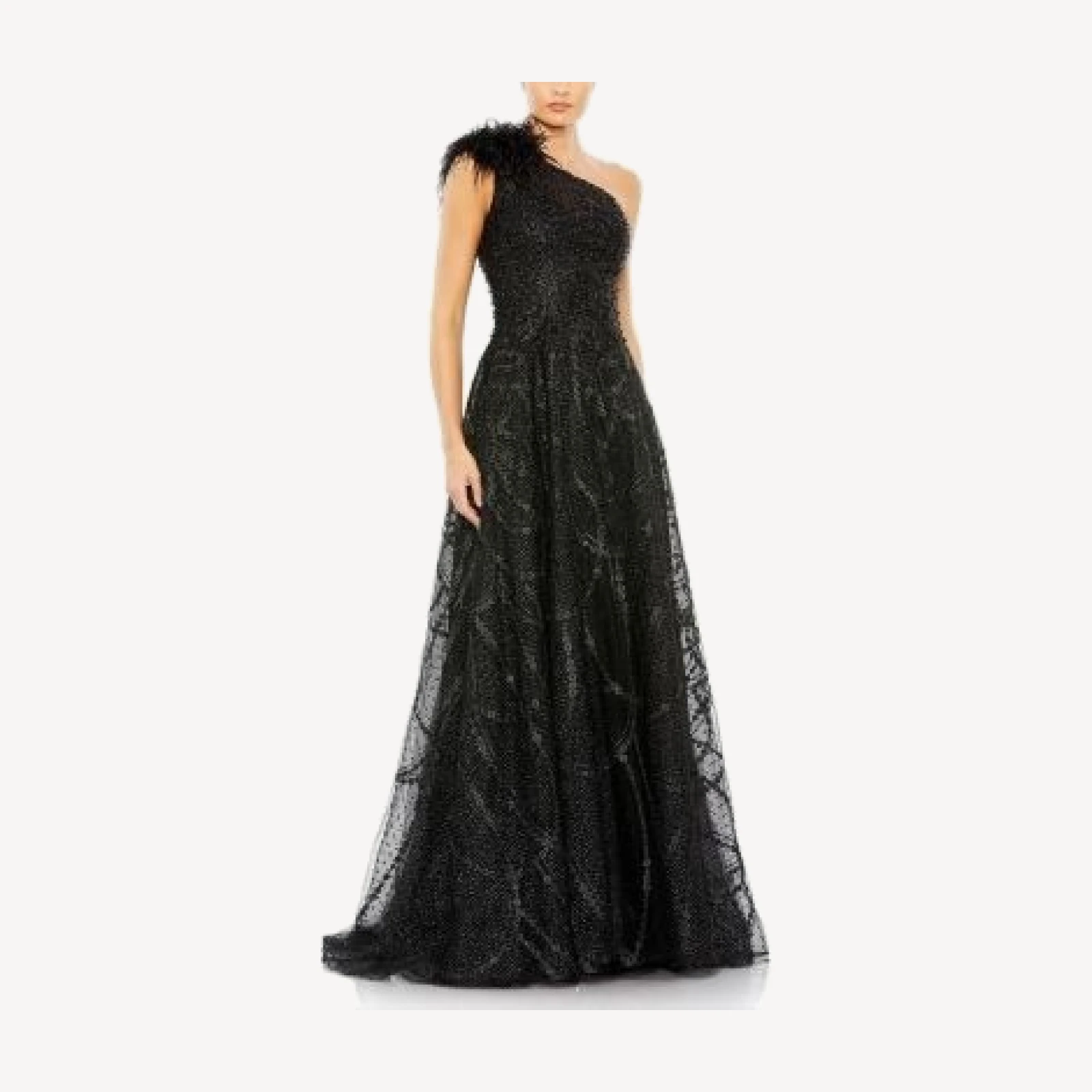 Mac Duggal Embellished One Shoulder A Line Gown