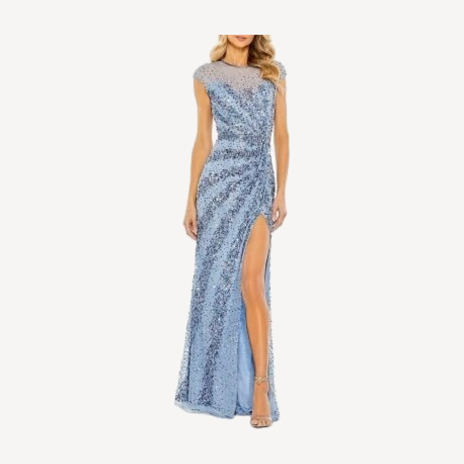 Mac Duggal Sequined Illusion Mermaid Gown