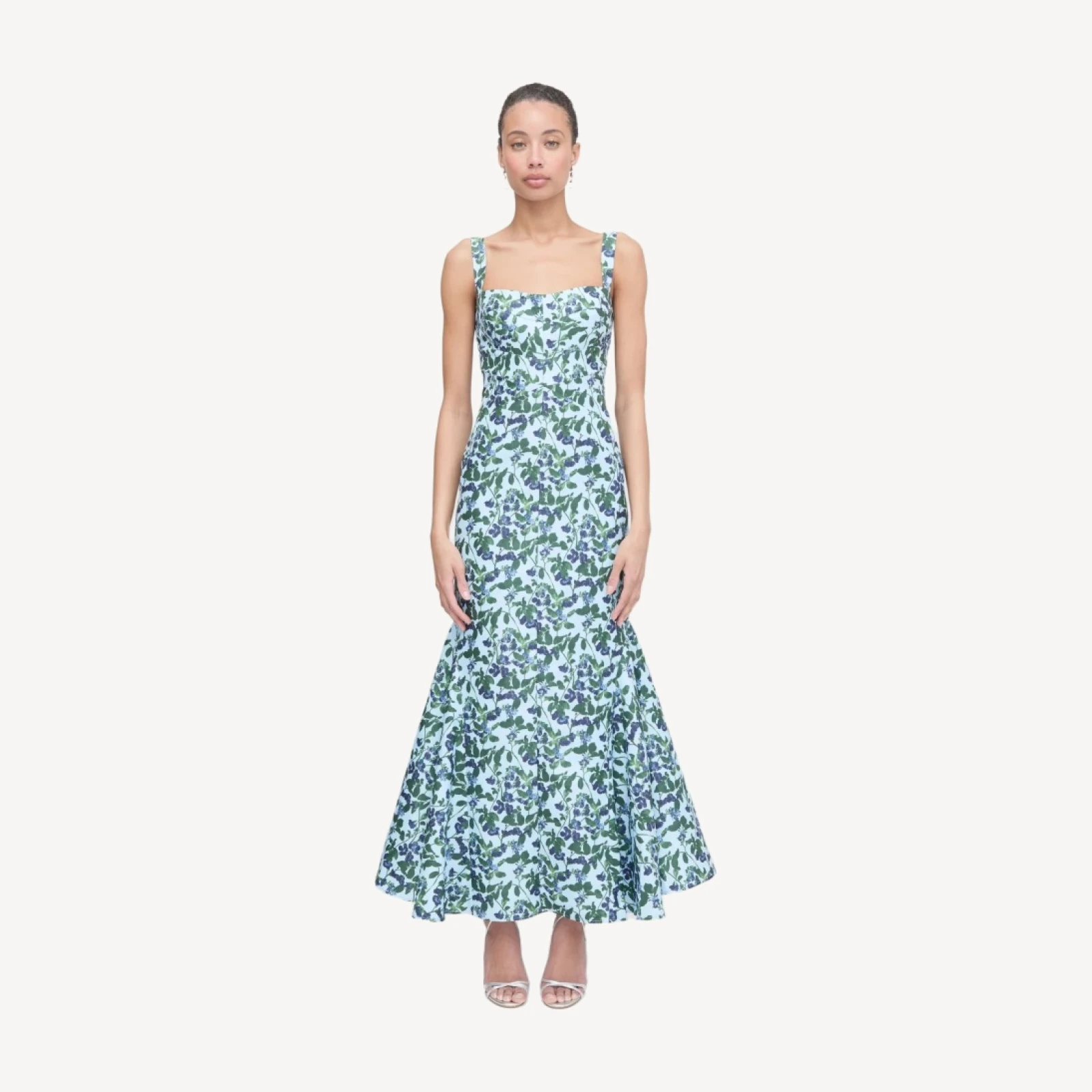 The Marietta Dress - Blue Pressed Flowers