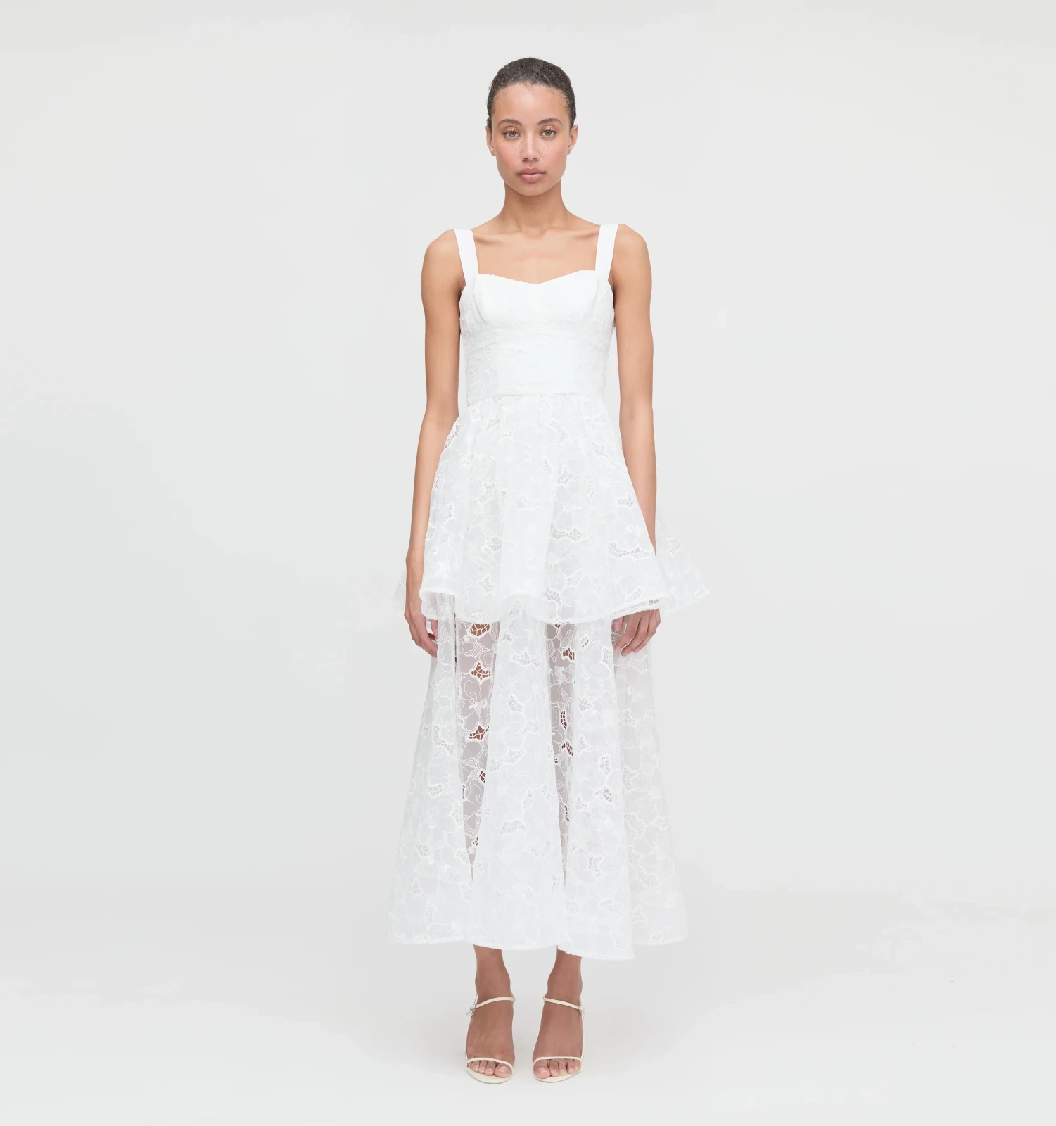 The Isabelle Dress - White Floral Organza