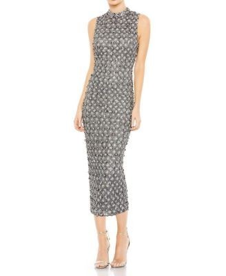 Mac Duggal Embellished High Neck Sleeveless Column Gown