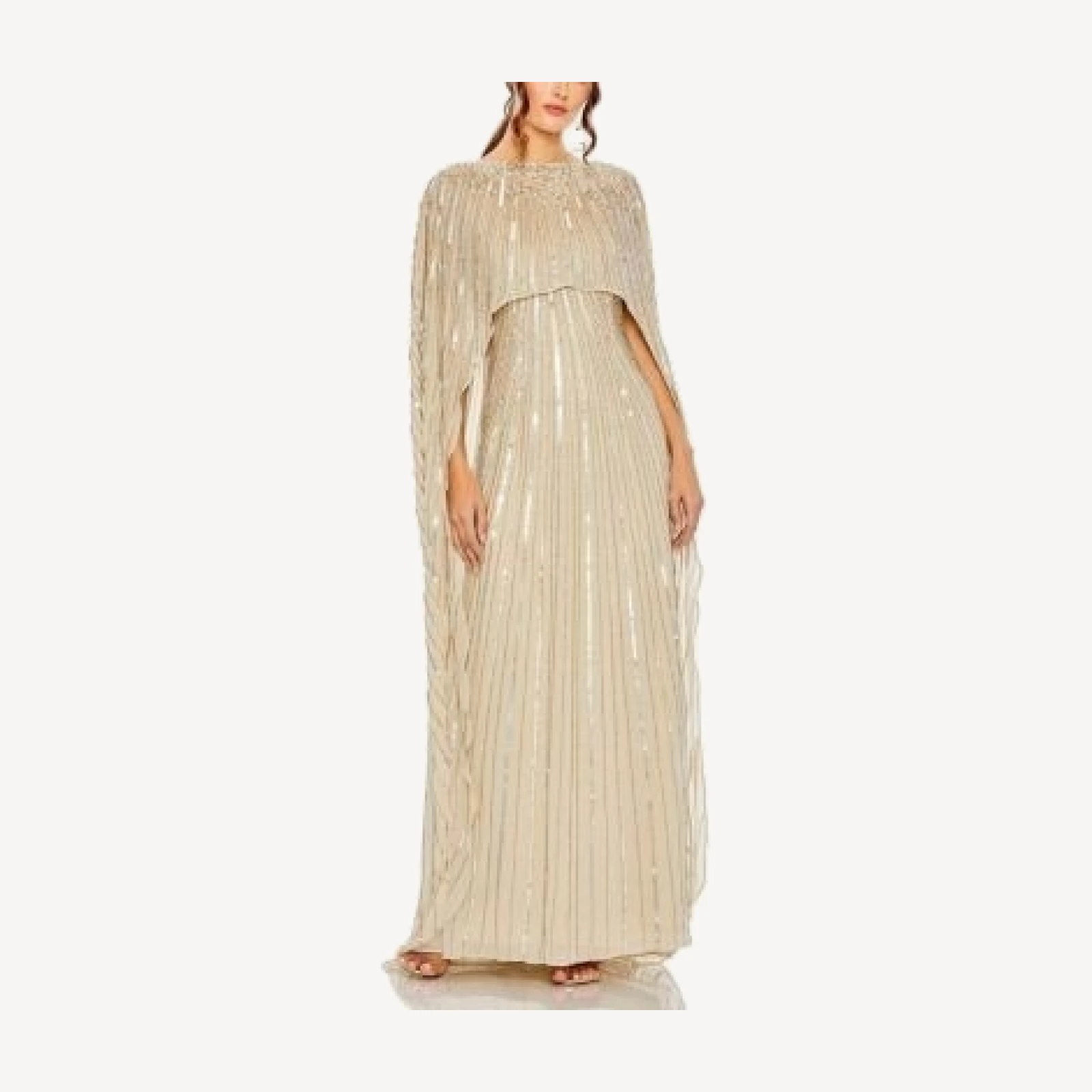 Mac Duggal Embellished Column Cape Gown