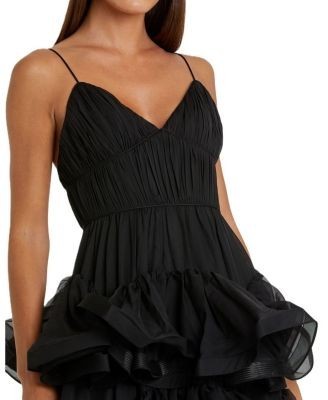 Mac Duggal Tiered V-Neck Dress