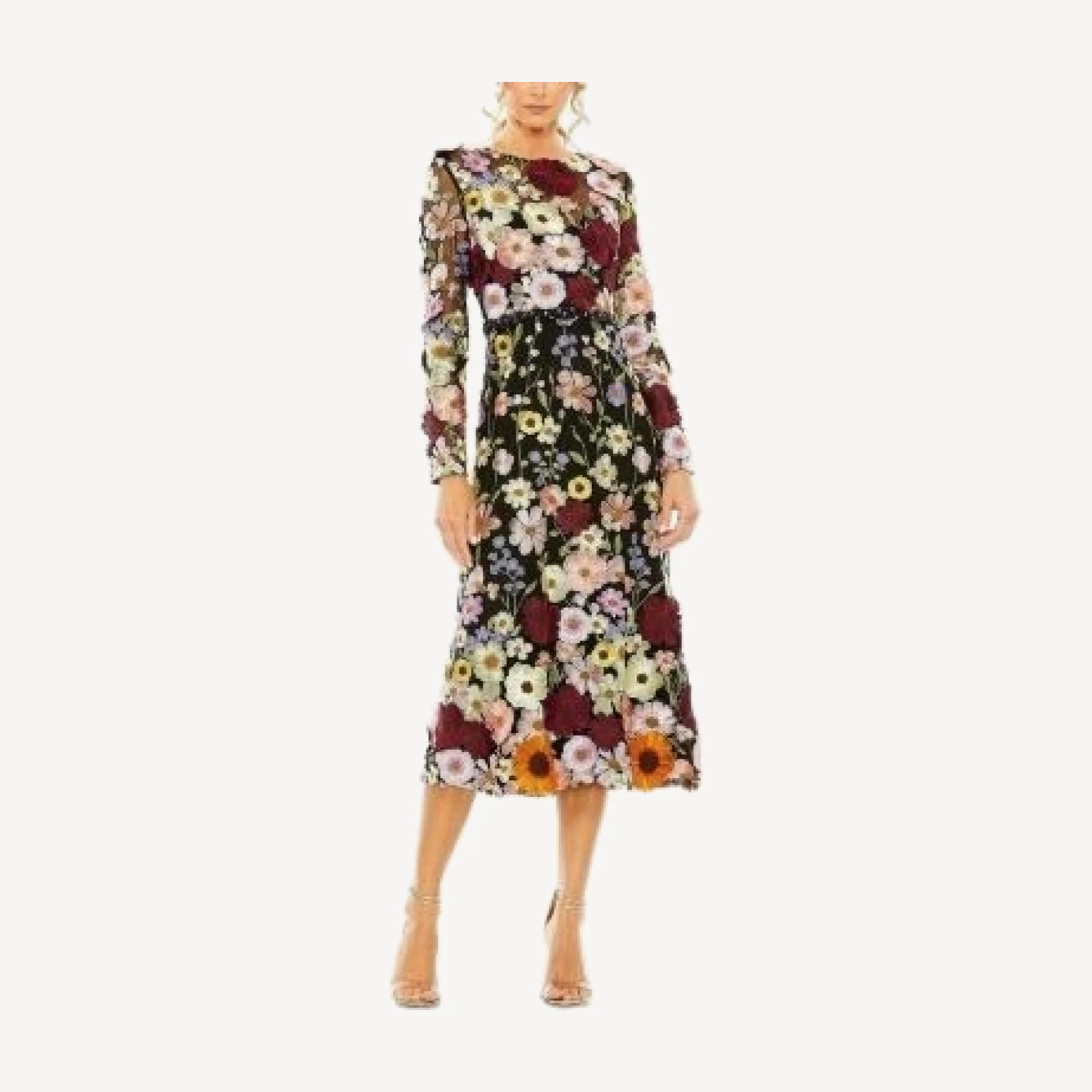 Mac Duggal V Neck A Line Dress
