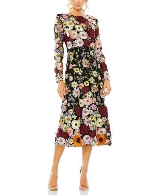 Mac Duggal V Neck A Line Dress