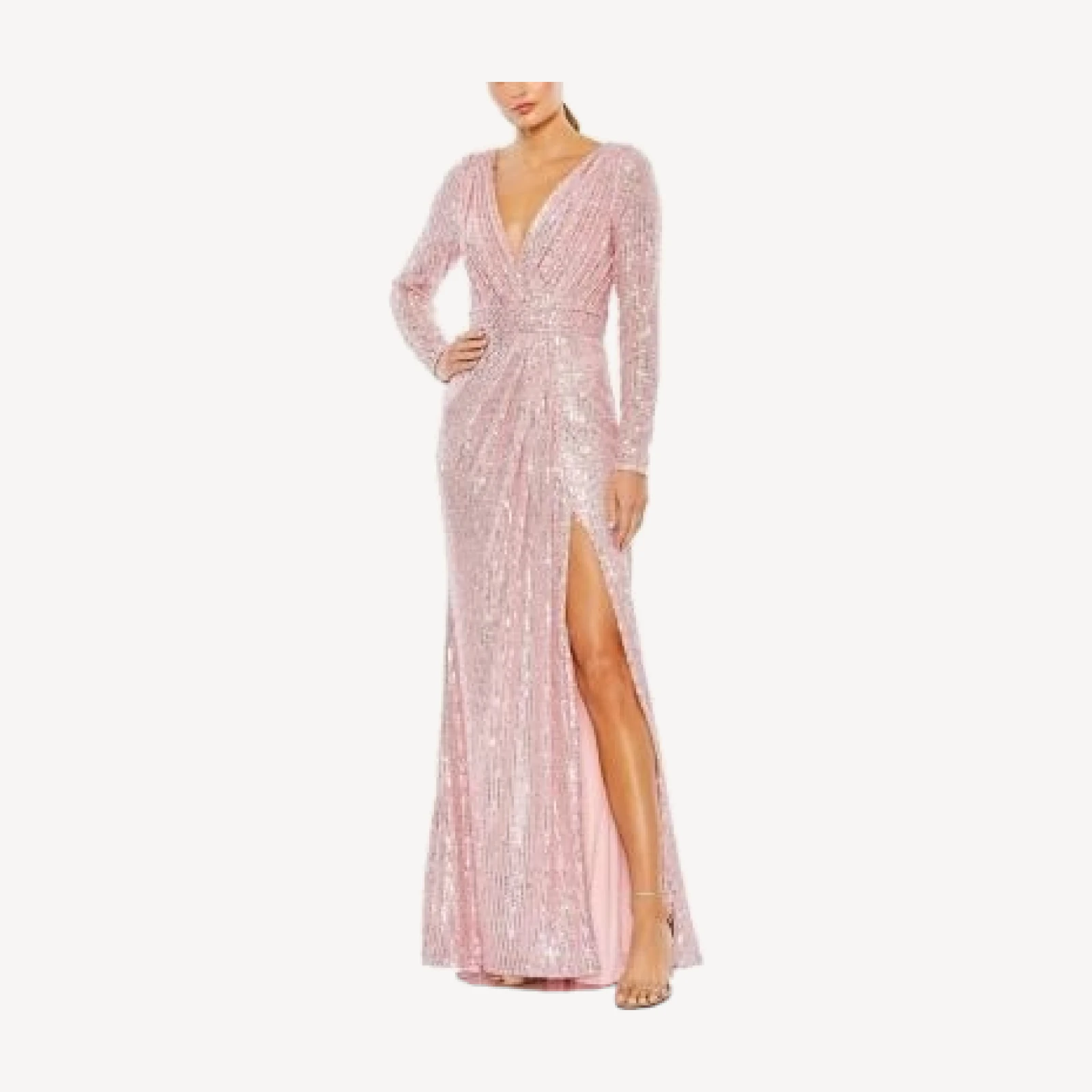 Mac Duggal Sequined Long Sleeve Gown
