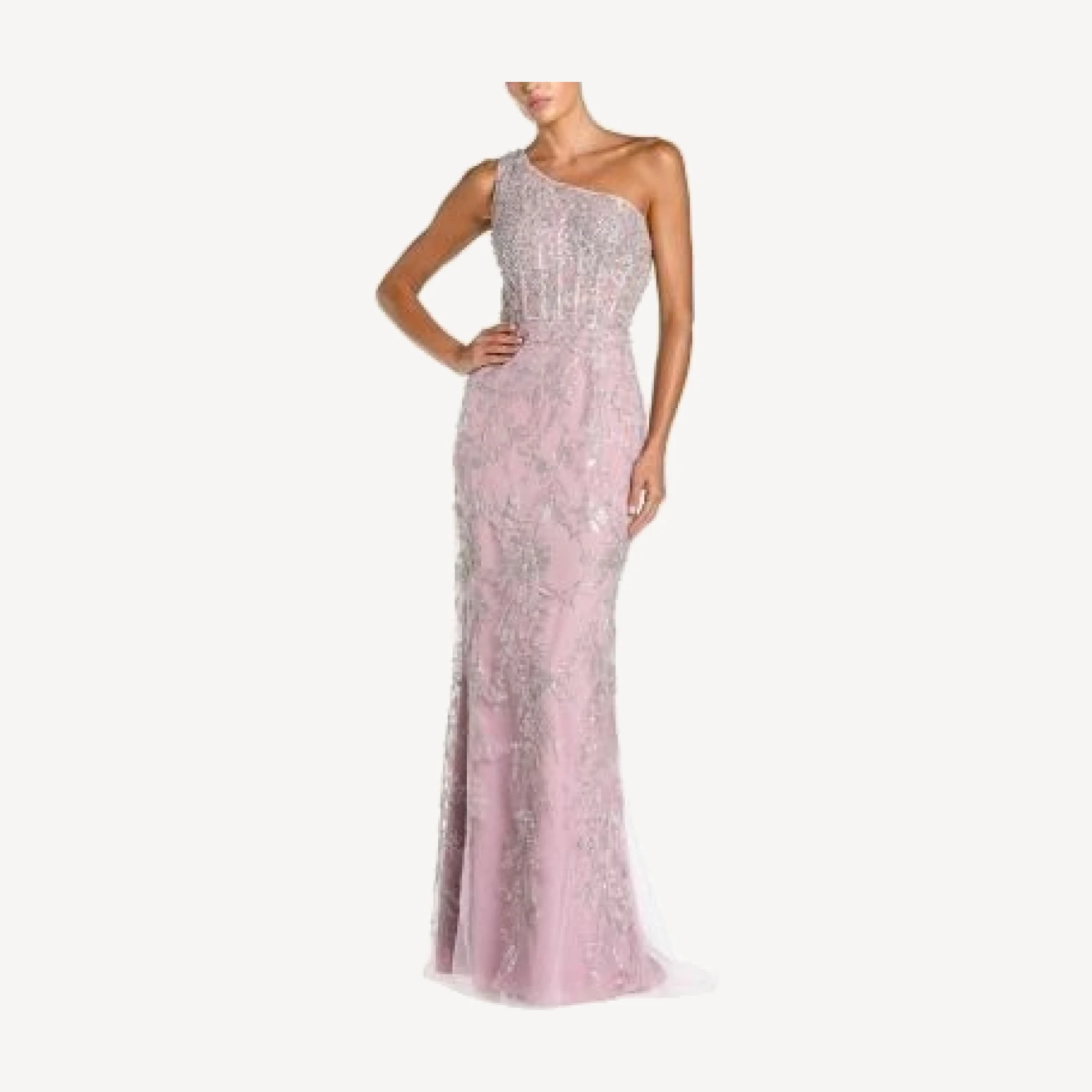 Mac Duggal One Shoulder Embellished Gown