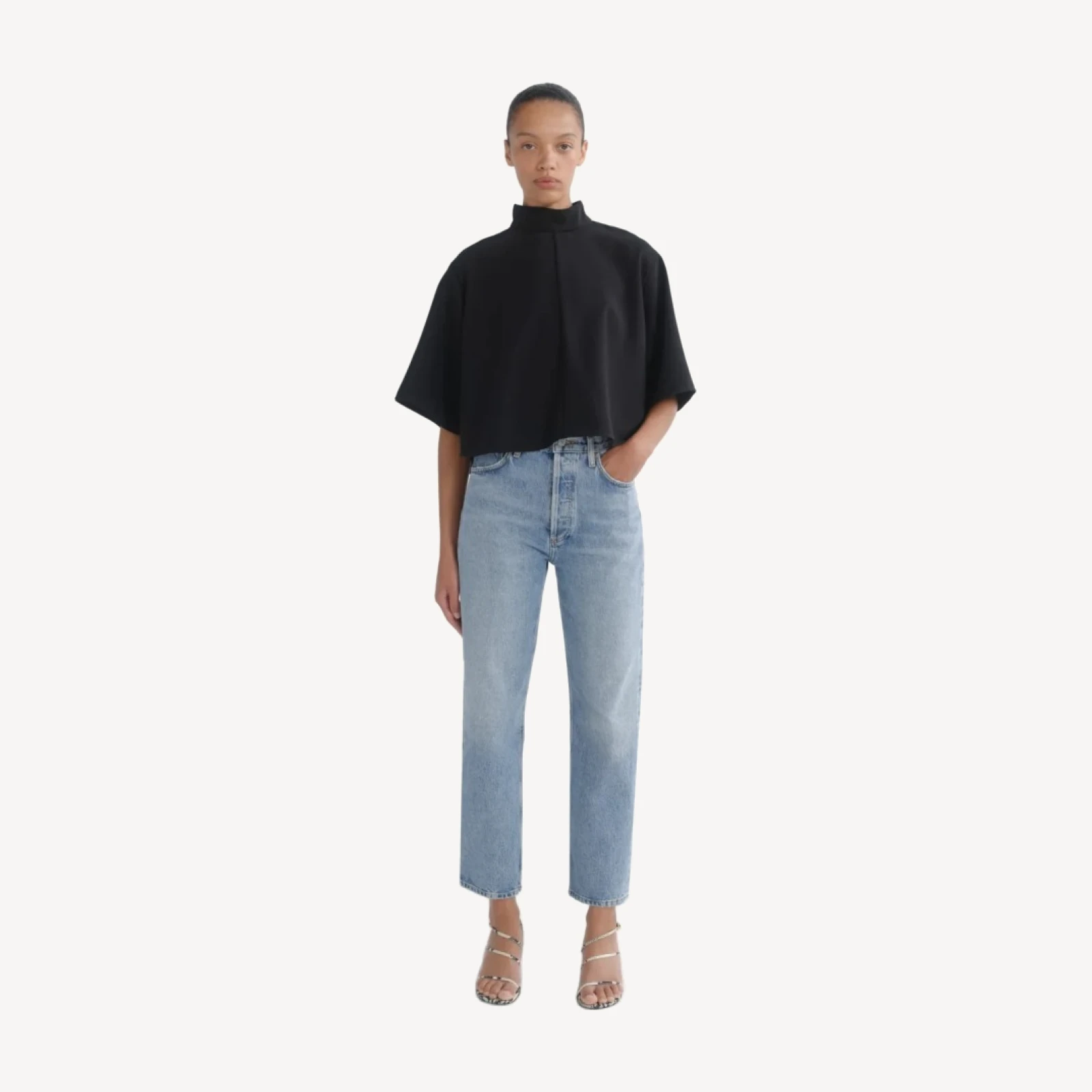 90's Pinch Waist Crop in Stage