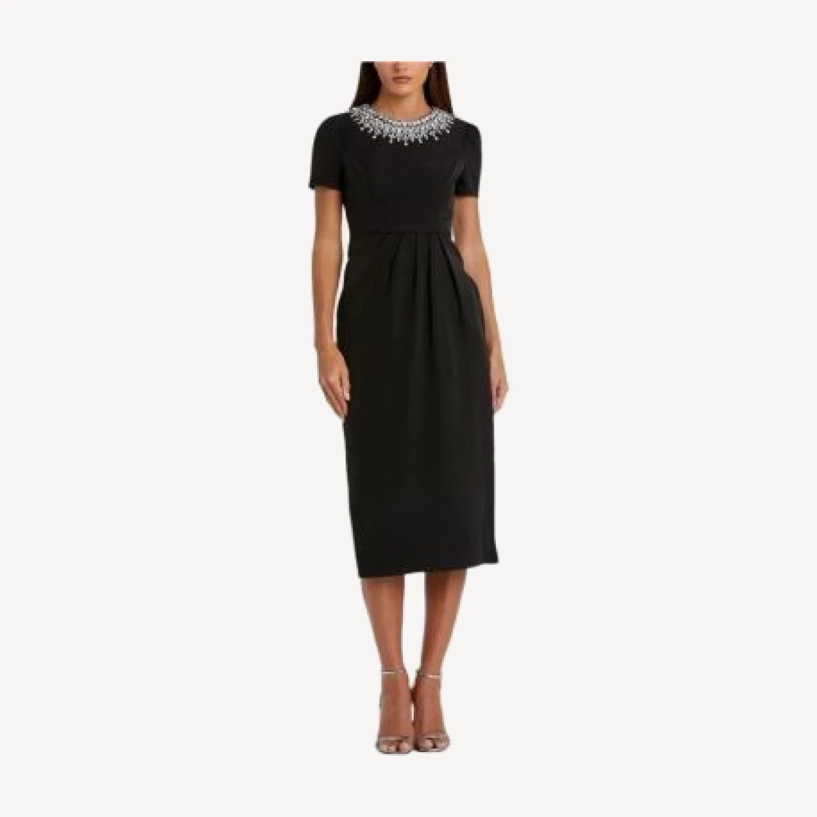 Mac Duggal Rhinestone Neckline Column Dress