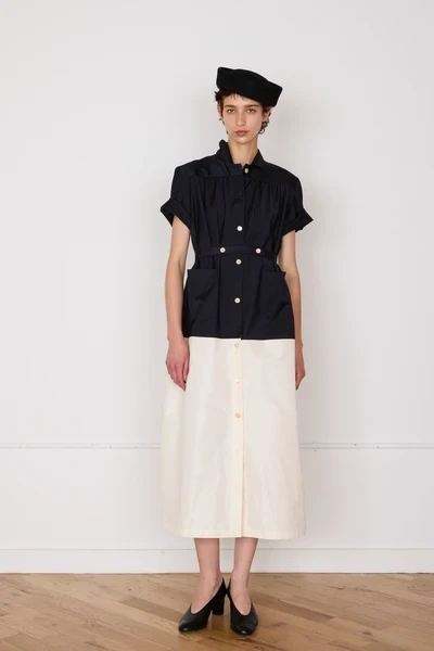 MAREN DRESS | BLACK WOOL SUITING