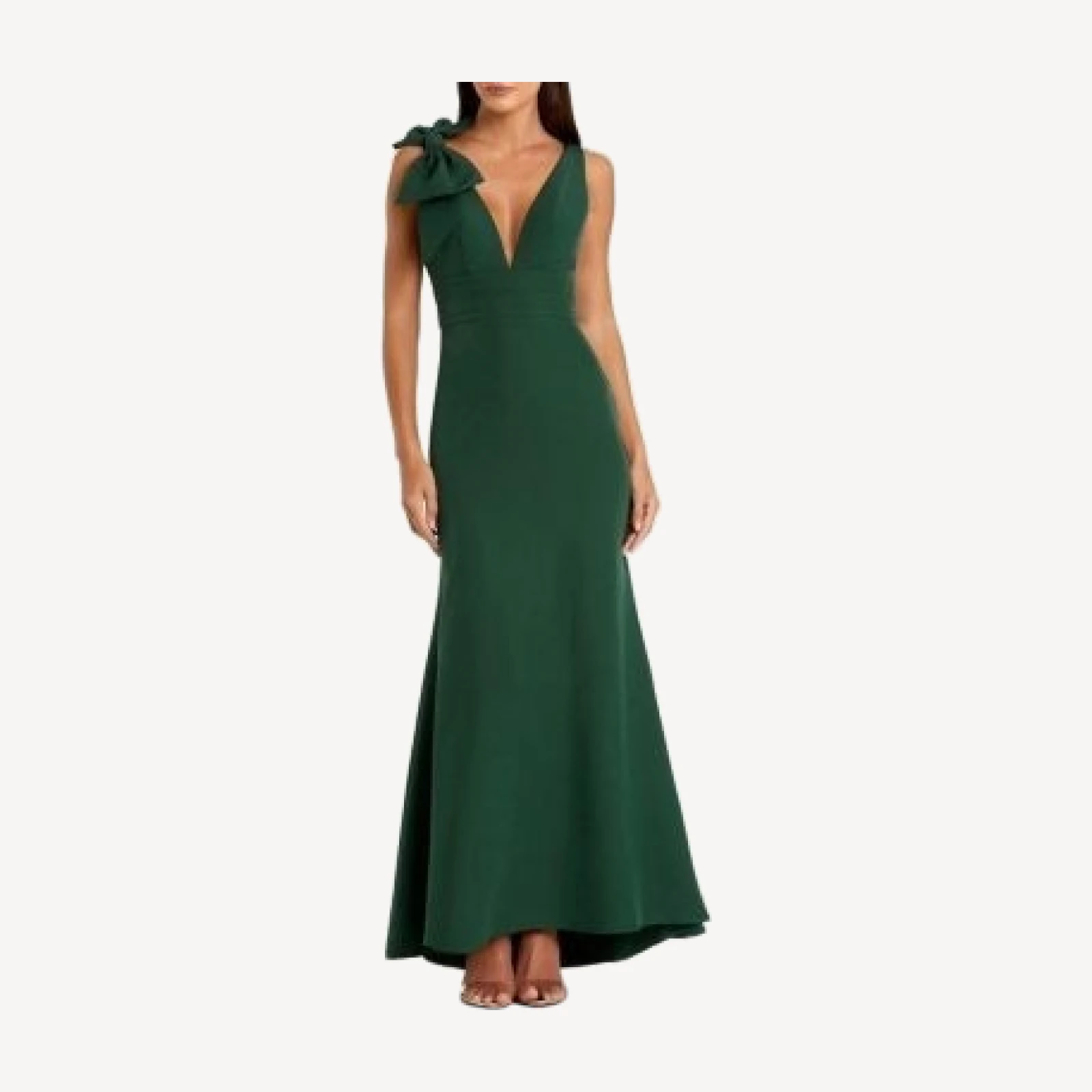 Mac Duggal Sleeveless V Neck Bow Detail Mermaid Gown