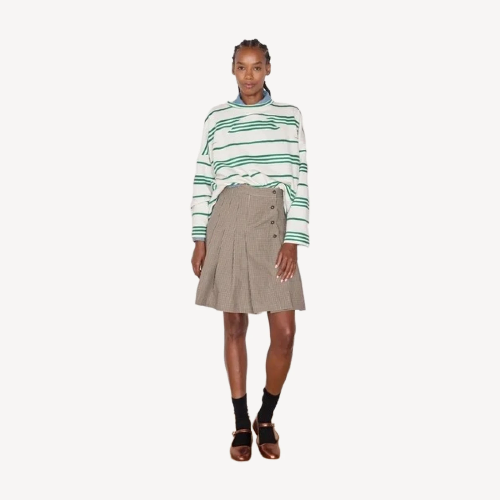 TOSHI SKIRT | BROWN & BLACK MINI CHECK