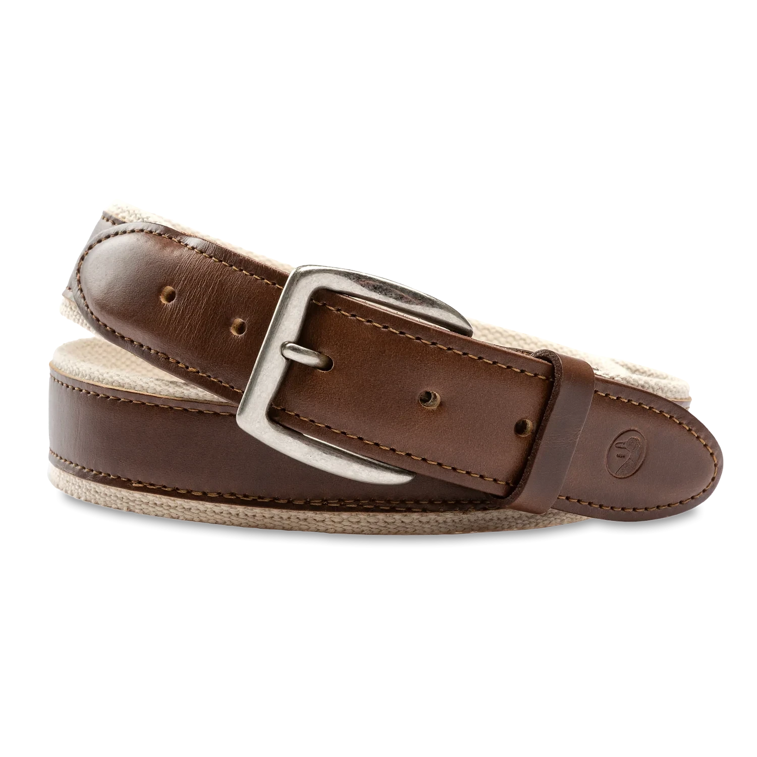 Leather Trim Webbed Belt