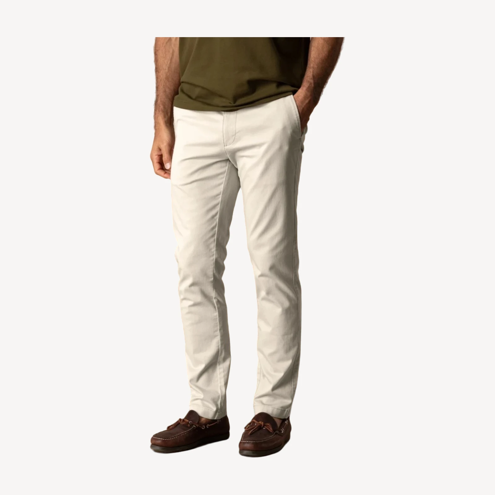 Slim Fit Gold School Chino - Stone