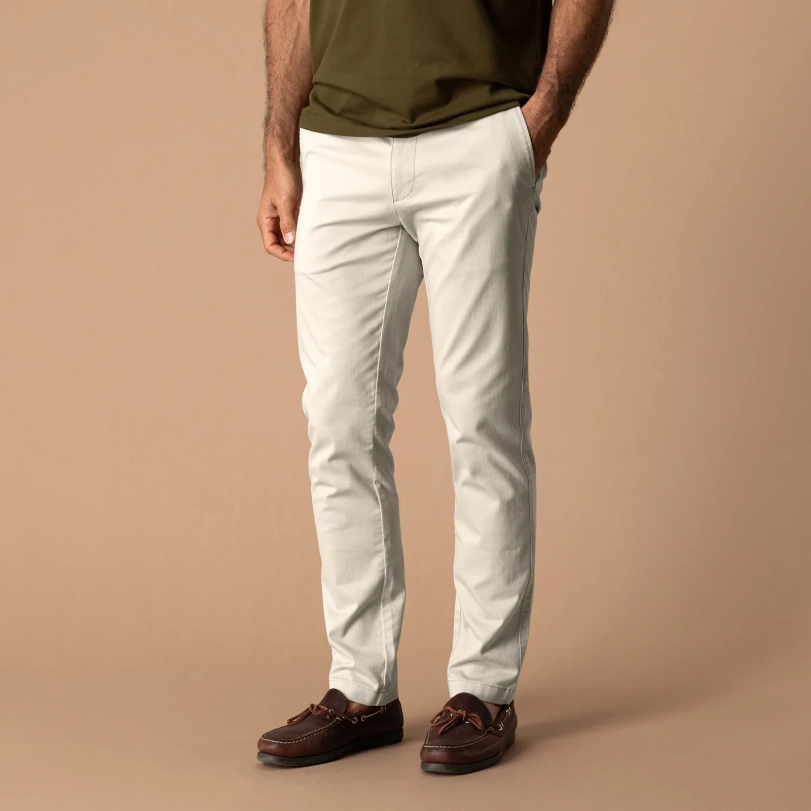 Slim Fit Gold School Chino - Stone