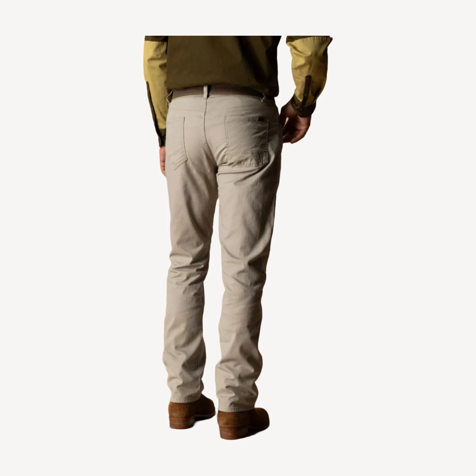 Classic Fit Pinpoint Canvas Five-Pocket - Khaki