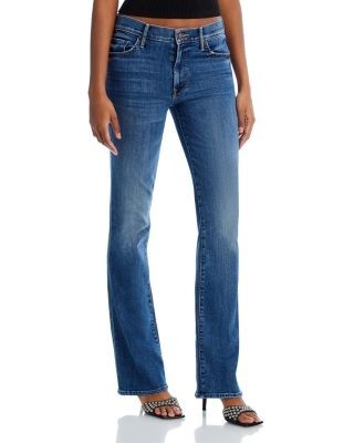 Mother The Outside Ankle Mid Rise Bootcut Jeans in Dark And Stormy Night