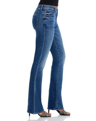 Mother The Outside Ankle Mid Rise Bootcut Jeans in Dark And Stormy Night