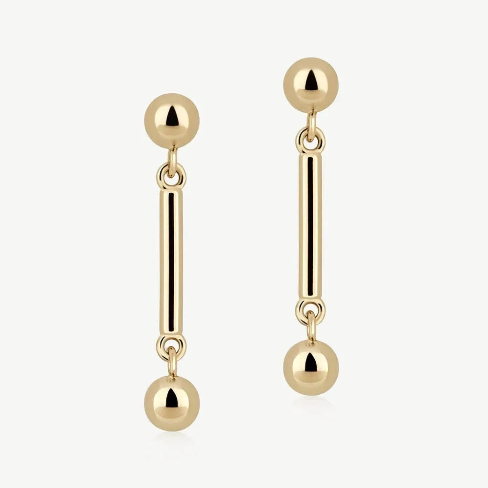 Music Bar Earrings - 22 Carat Gold Gilded