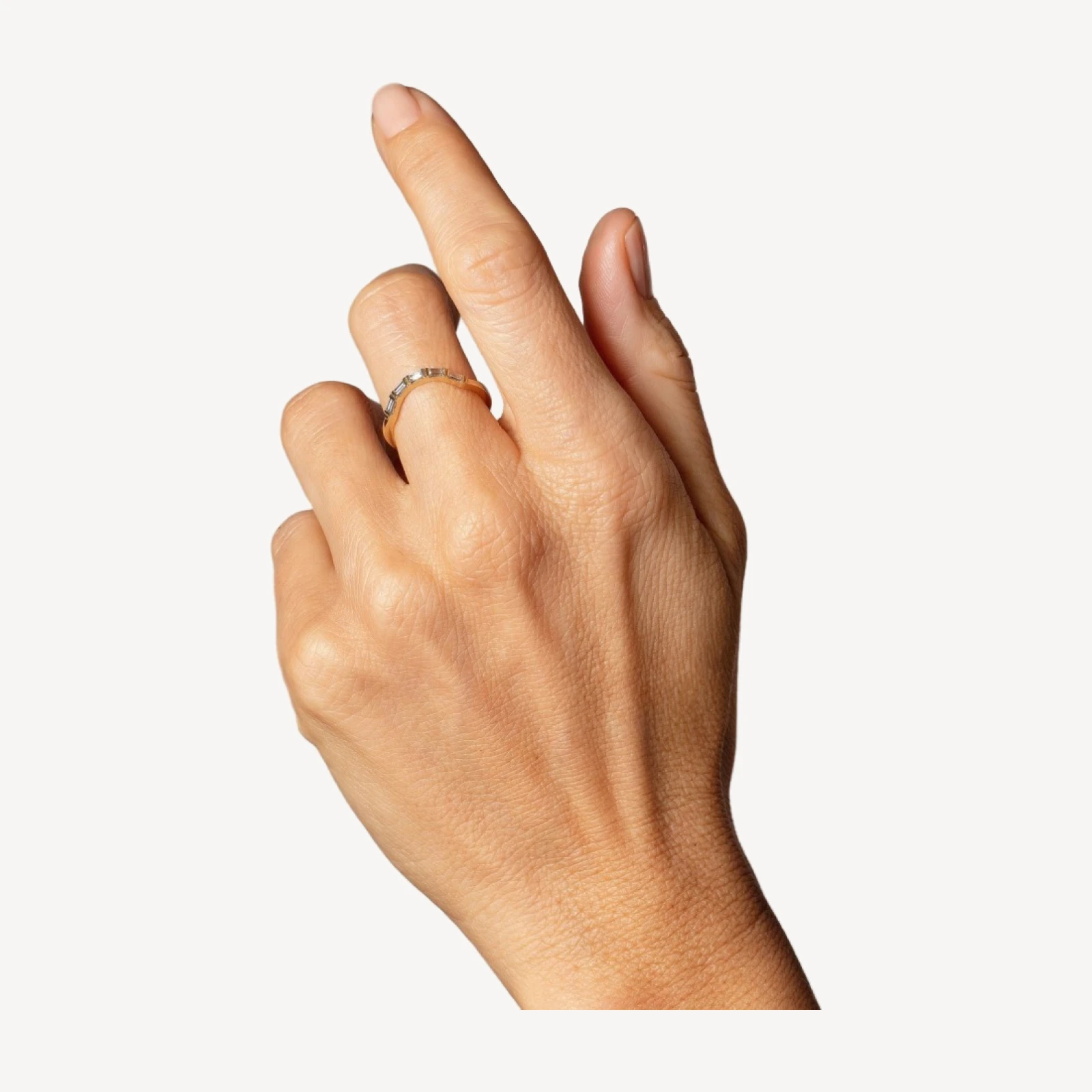 Mini Curve Band - Baguette Diamond