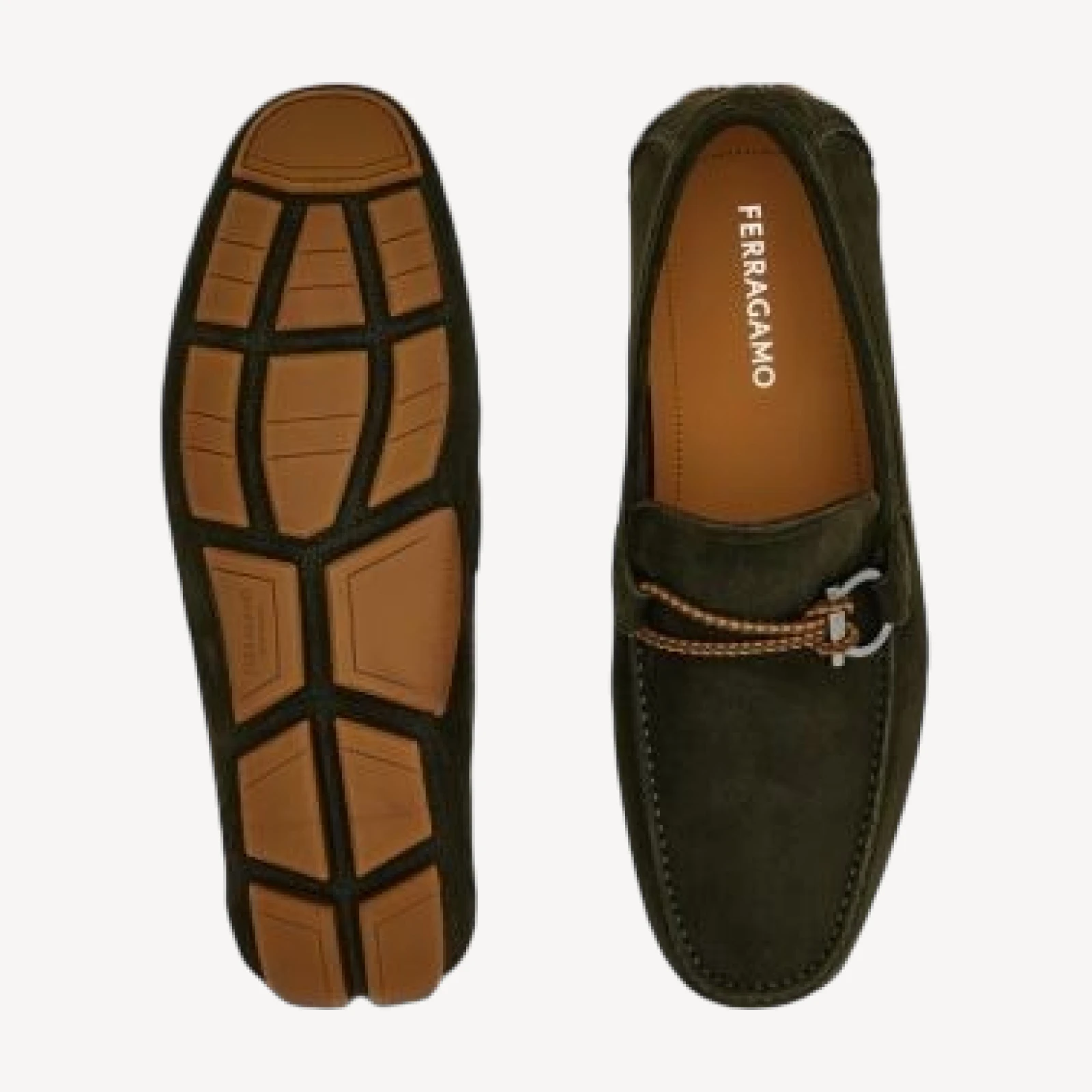 Ferragamo Men's Gancini Ornament Driver Loafers
