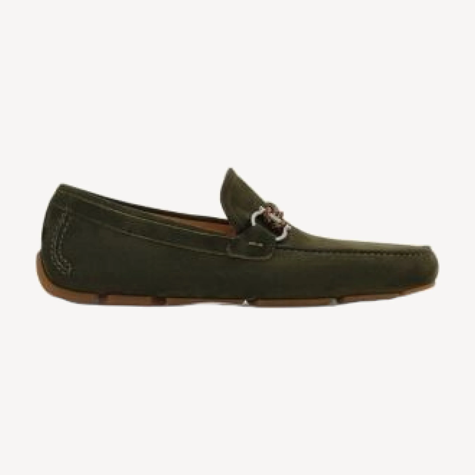 Ferragamo Men's Gancini Ornament Driver Loafers