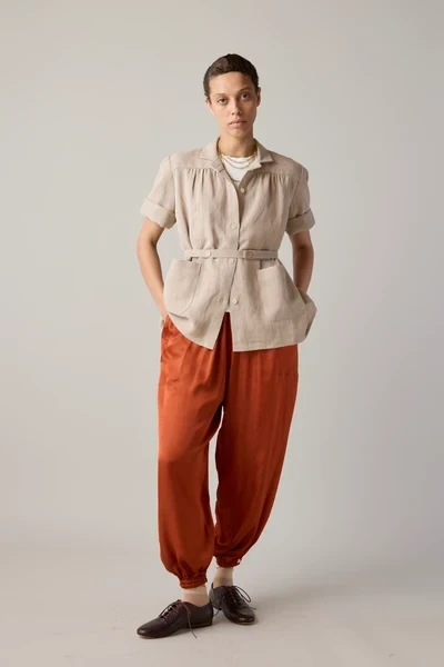 CARY PANT | RUST VISCOSE SATIN