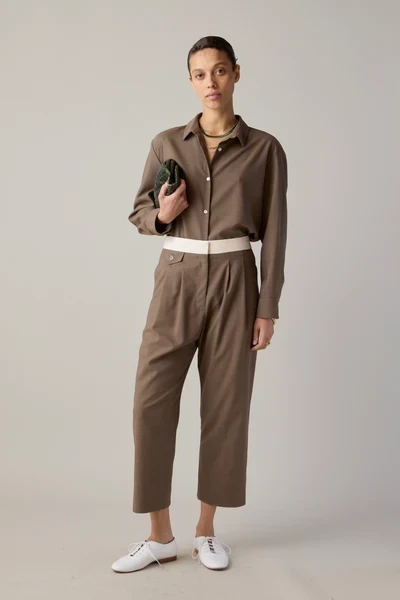 KRANSTON PANT | MUSHROOM TROPICAL WOOL