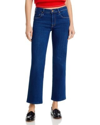 Mother The Mid Rise Rambler Zip Flood Jeans in Pinkies Up
