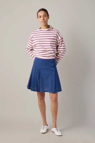 TOSHI SKIRT | YALE BLUE SUITING