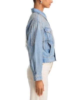 Mother The Fly Away Fringed Jean Jacket in Sparkle Emergency Kit